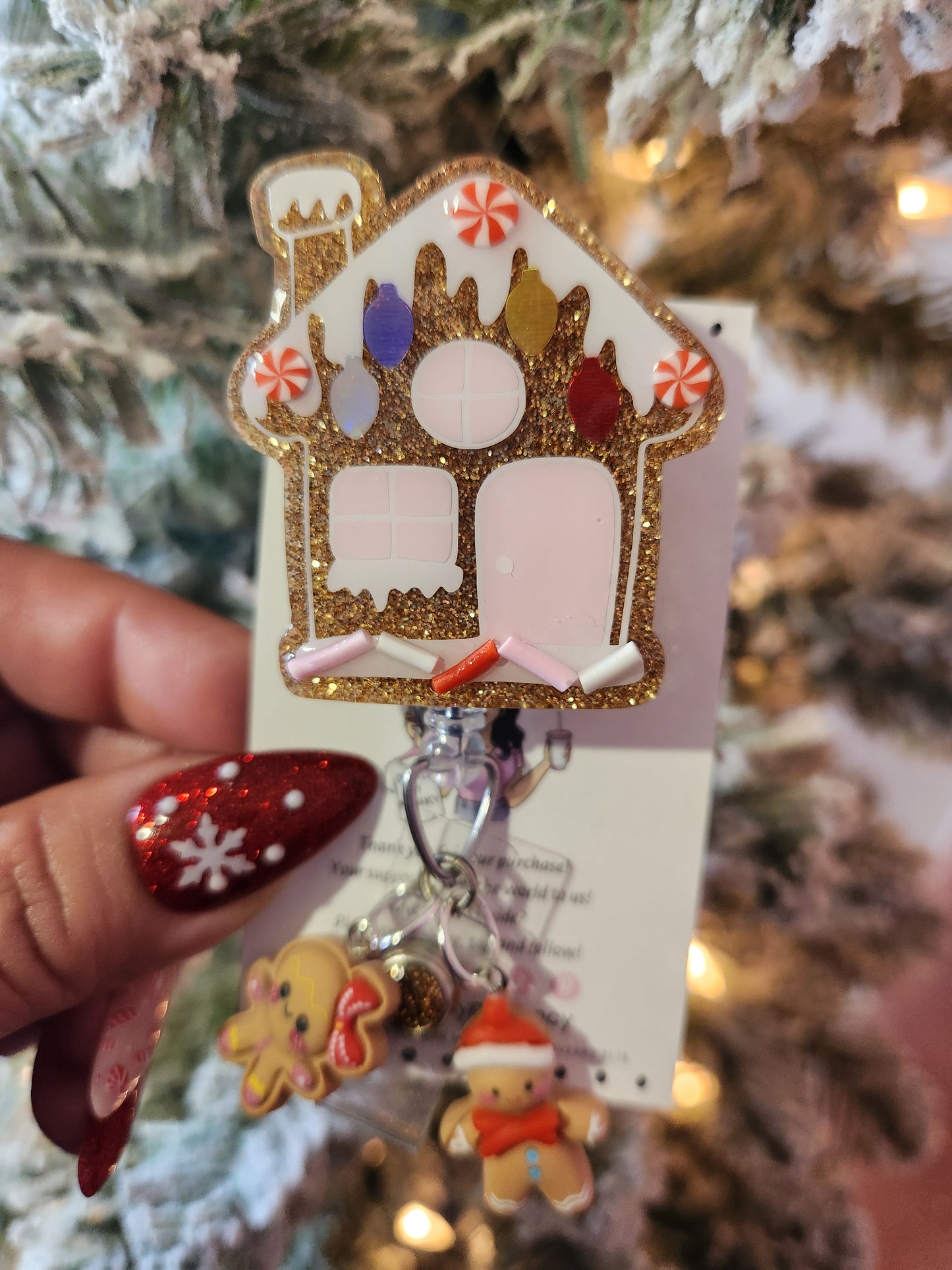 Pastel Gingerbread House Badge Reel