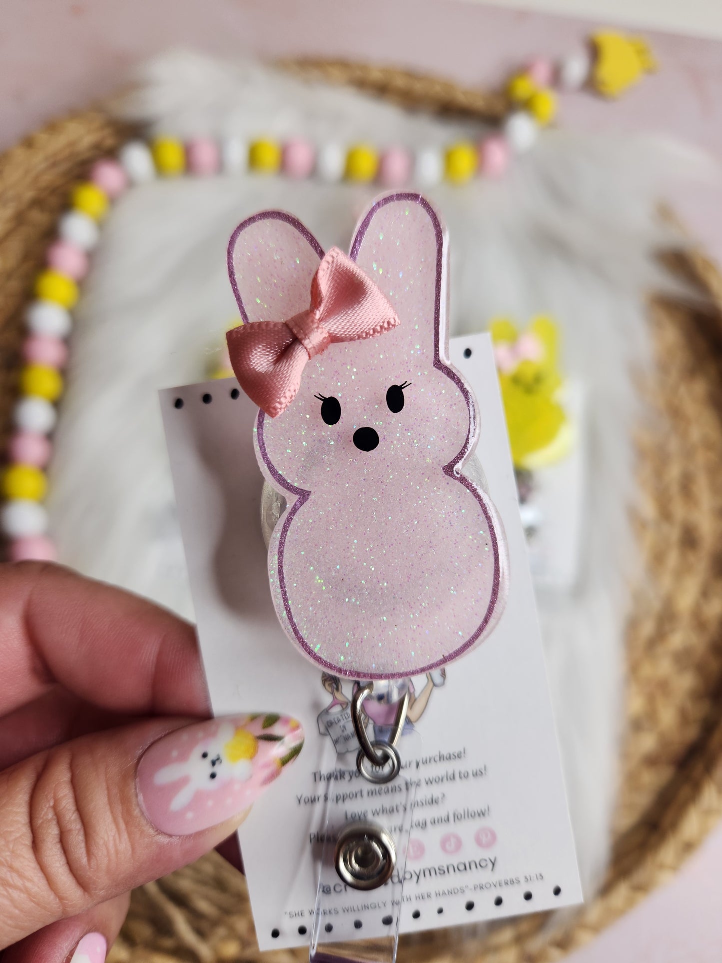 Pastel Peep Badge Reel
