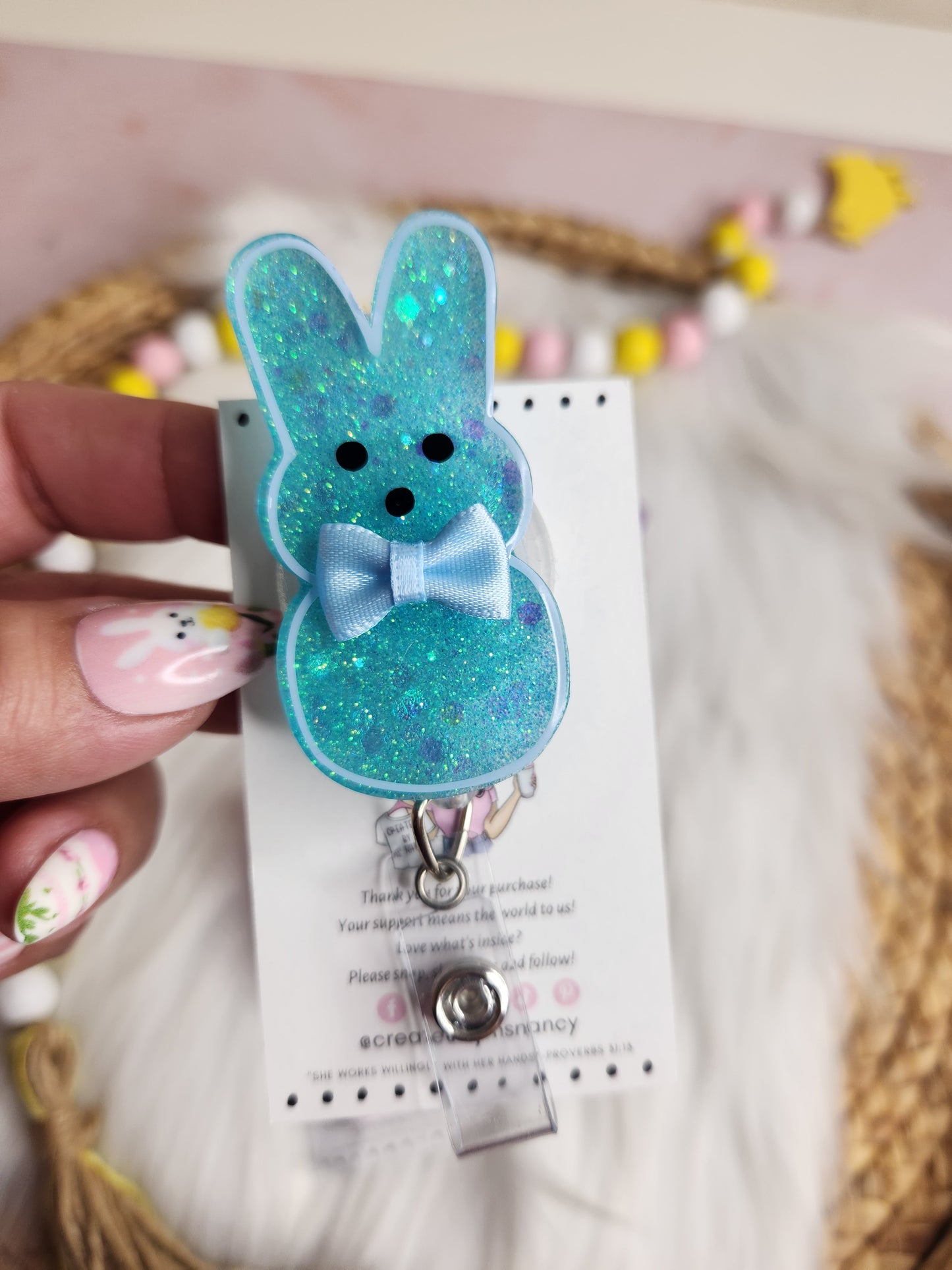 Pastel Peep Badge Reel