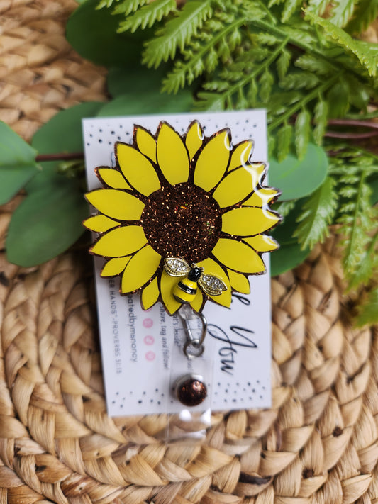 Sunflower Badge Reel
