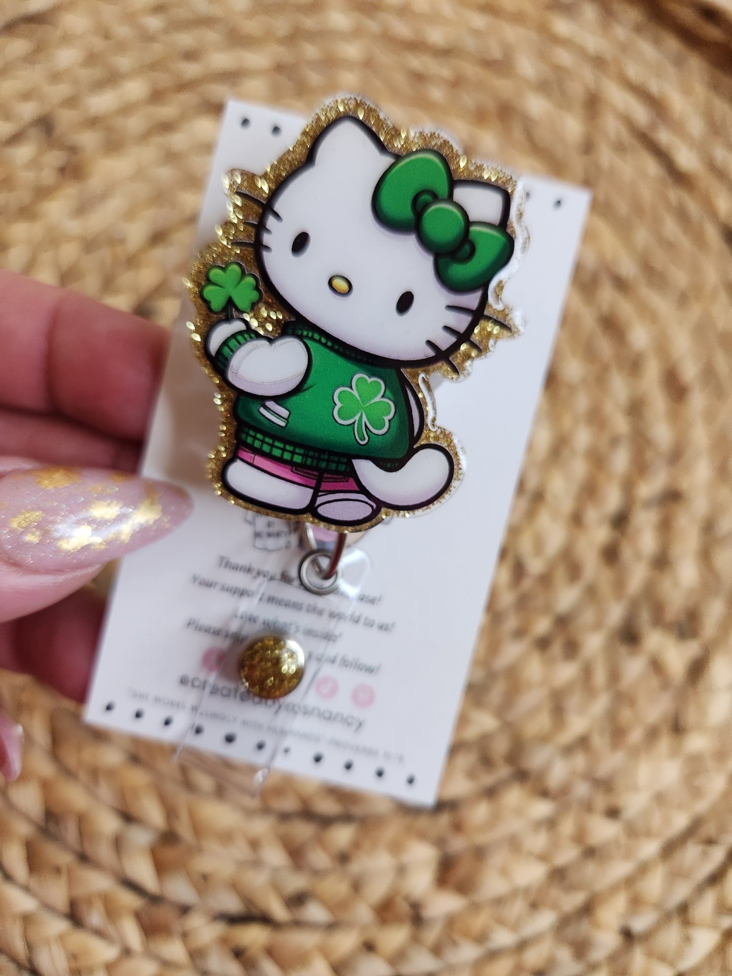 Clover Kitty Badge Reel