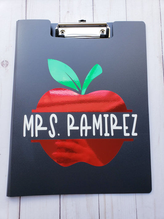 Teacher Split Apple Name Clipboard