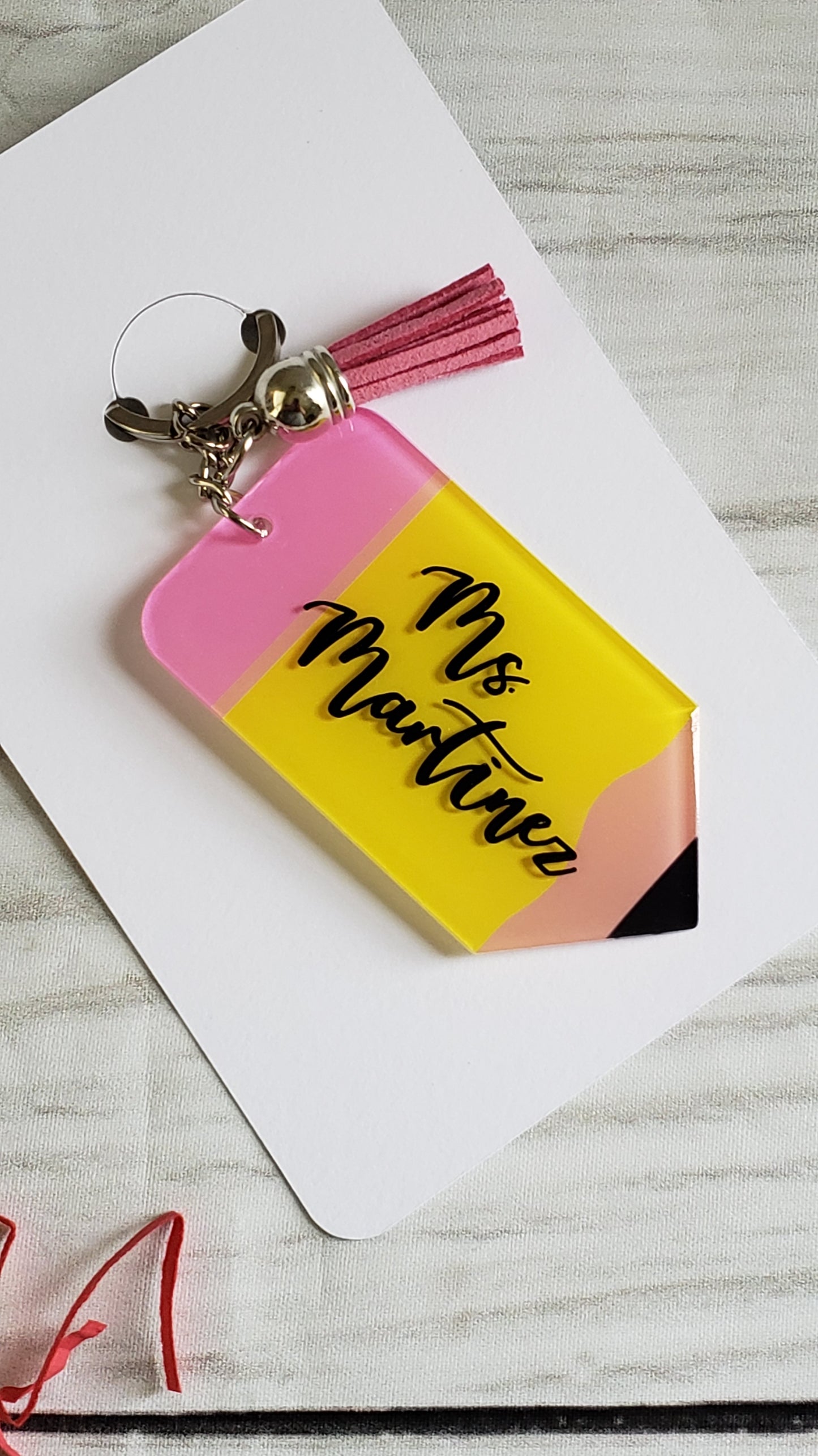 Teacher Pencil Keychain