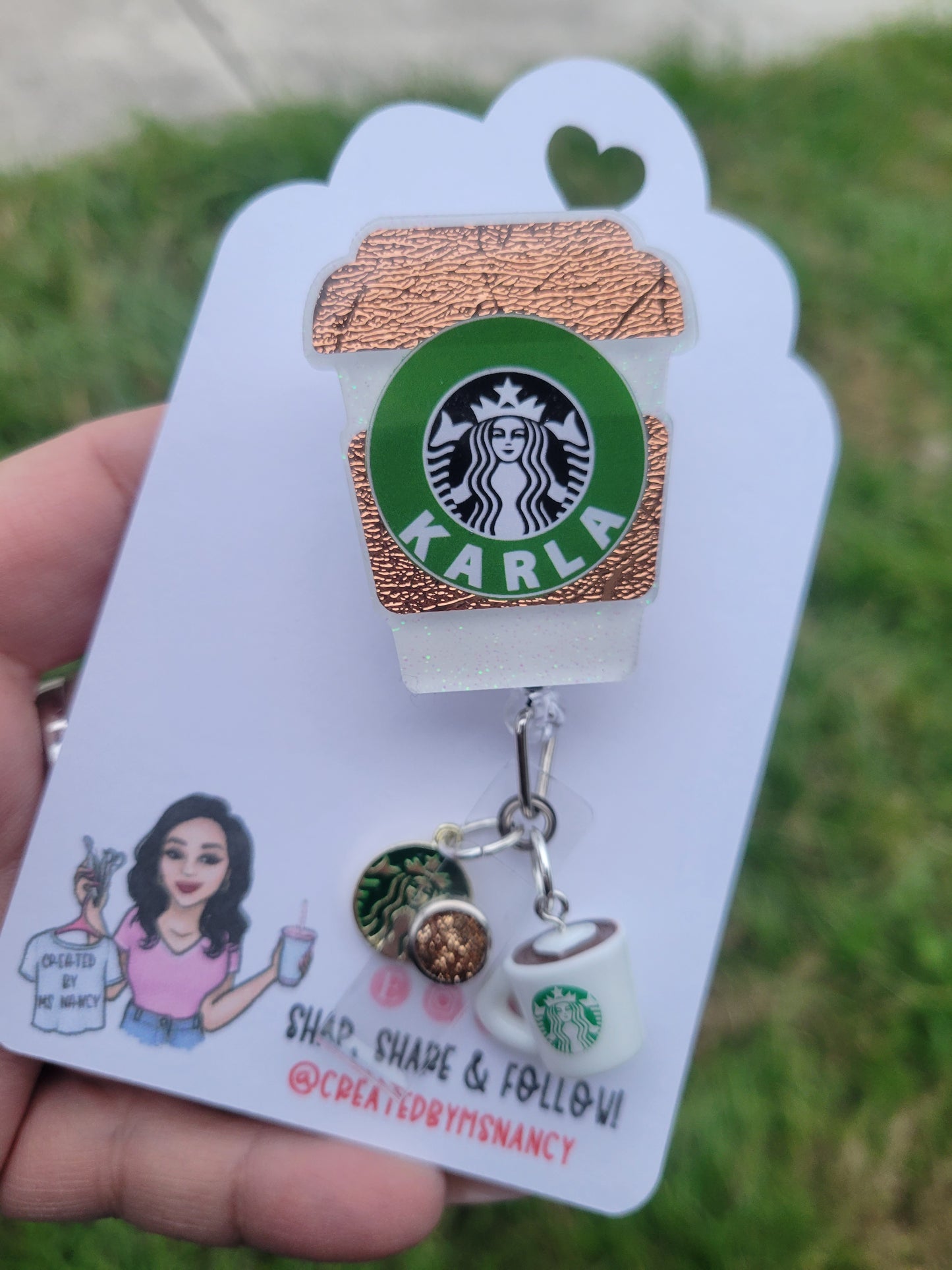 Coffee Drink Cup Badge Reel