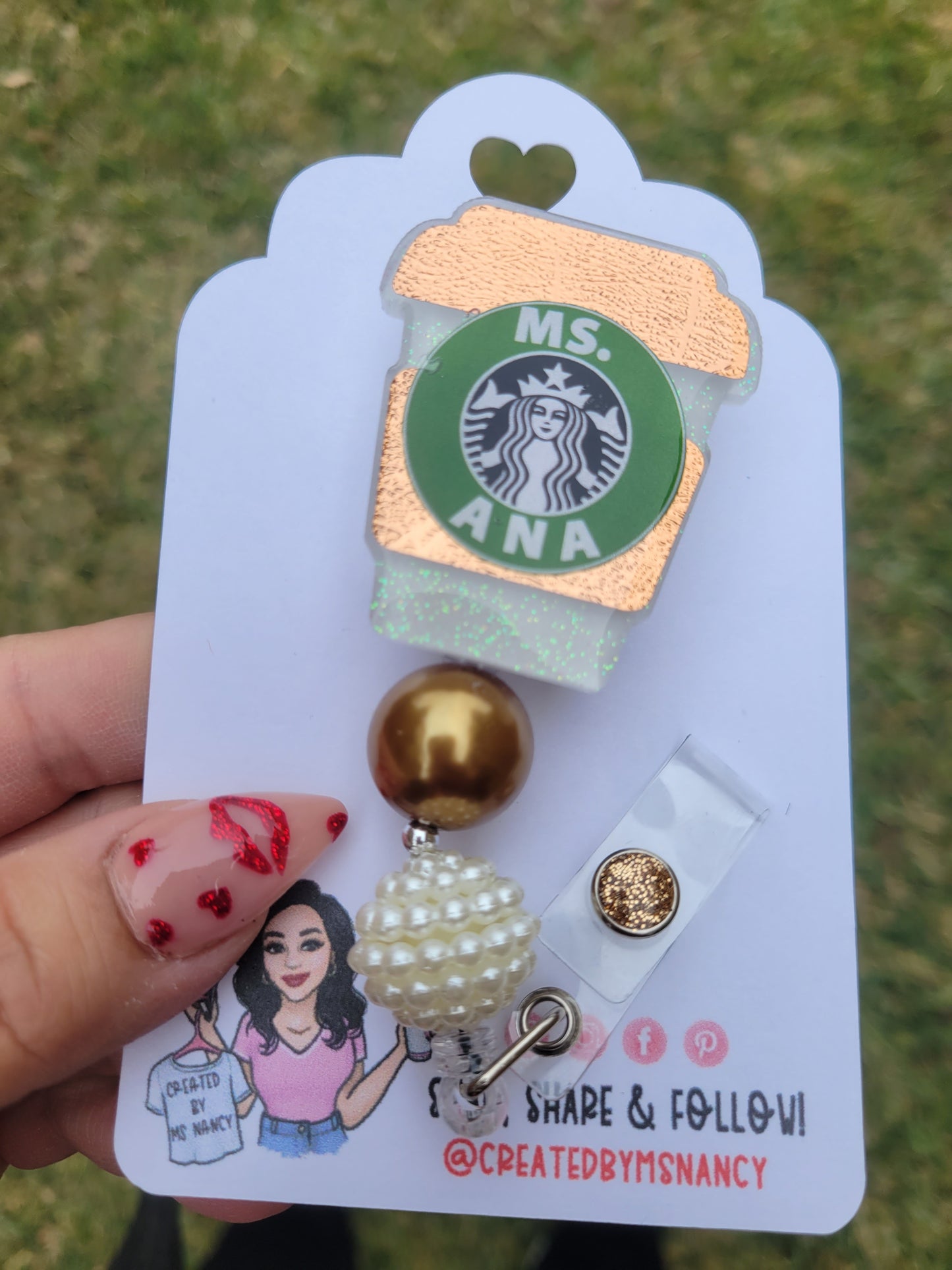 Coffee Drink Cup Badge Reel