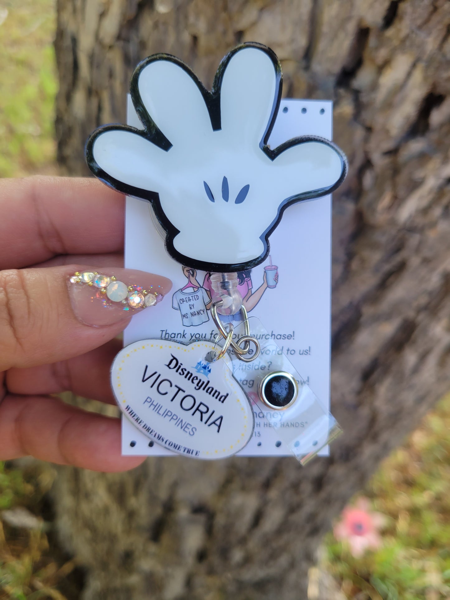 Cartoon Glove Badge Reel