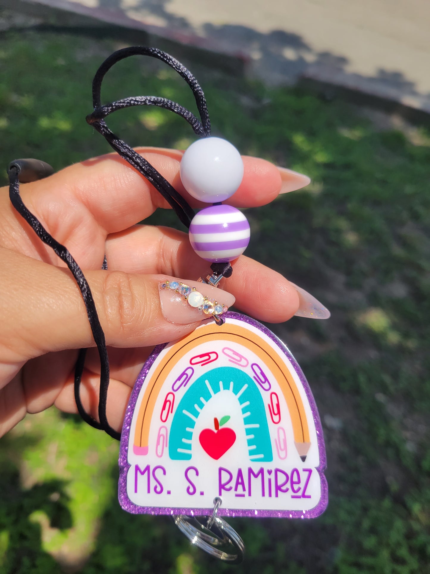 Teacher Rainbow Badge Reel