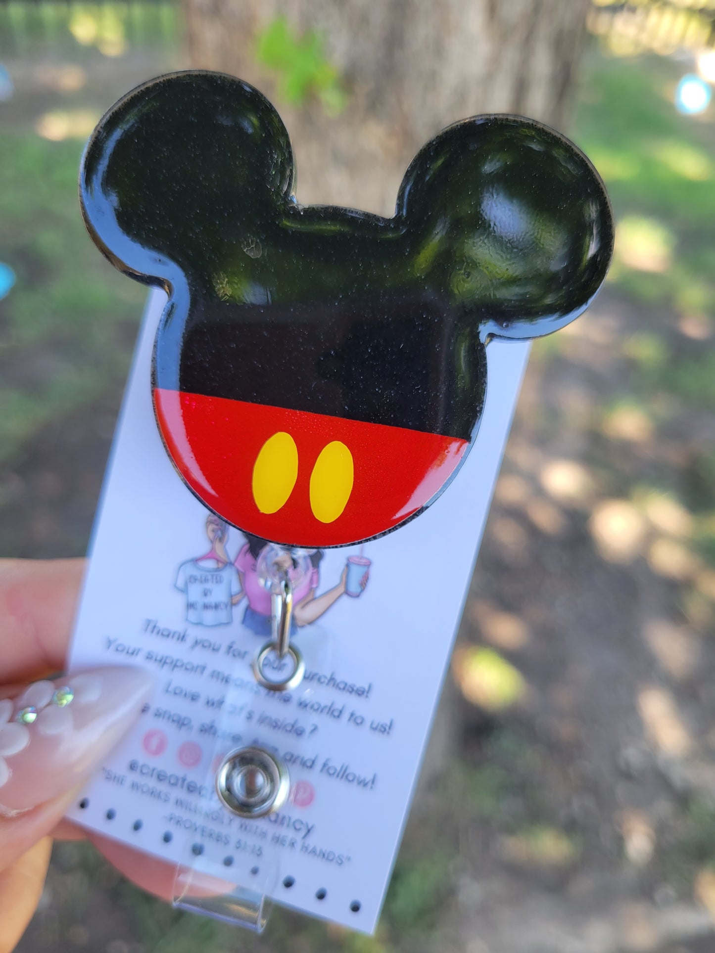 Mouse Head Badge Reel