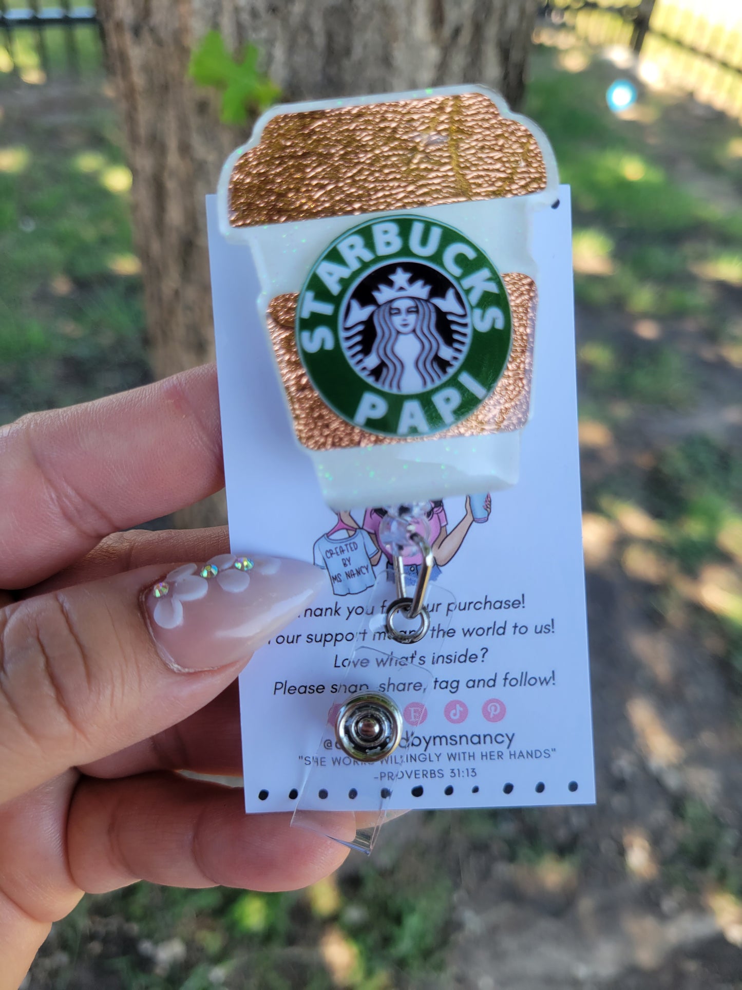 Coffee Drink Cup Badge Reel