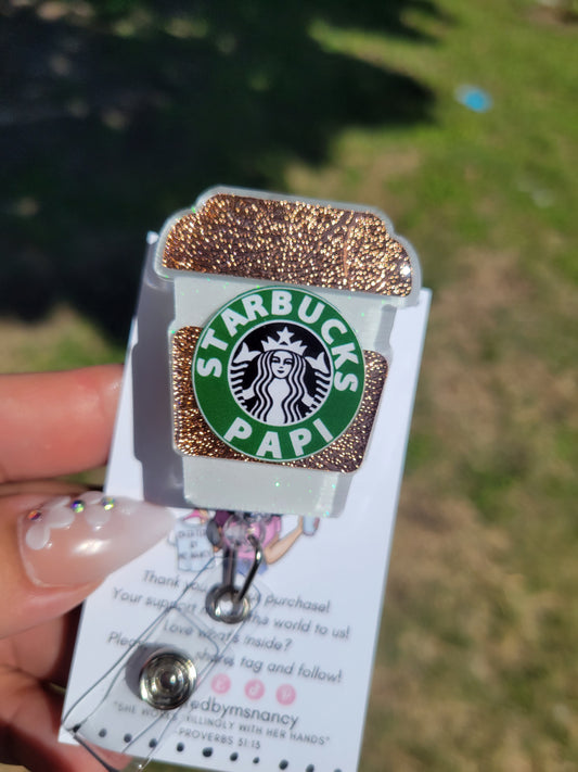 Coffee Drink Cup Badge Reel