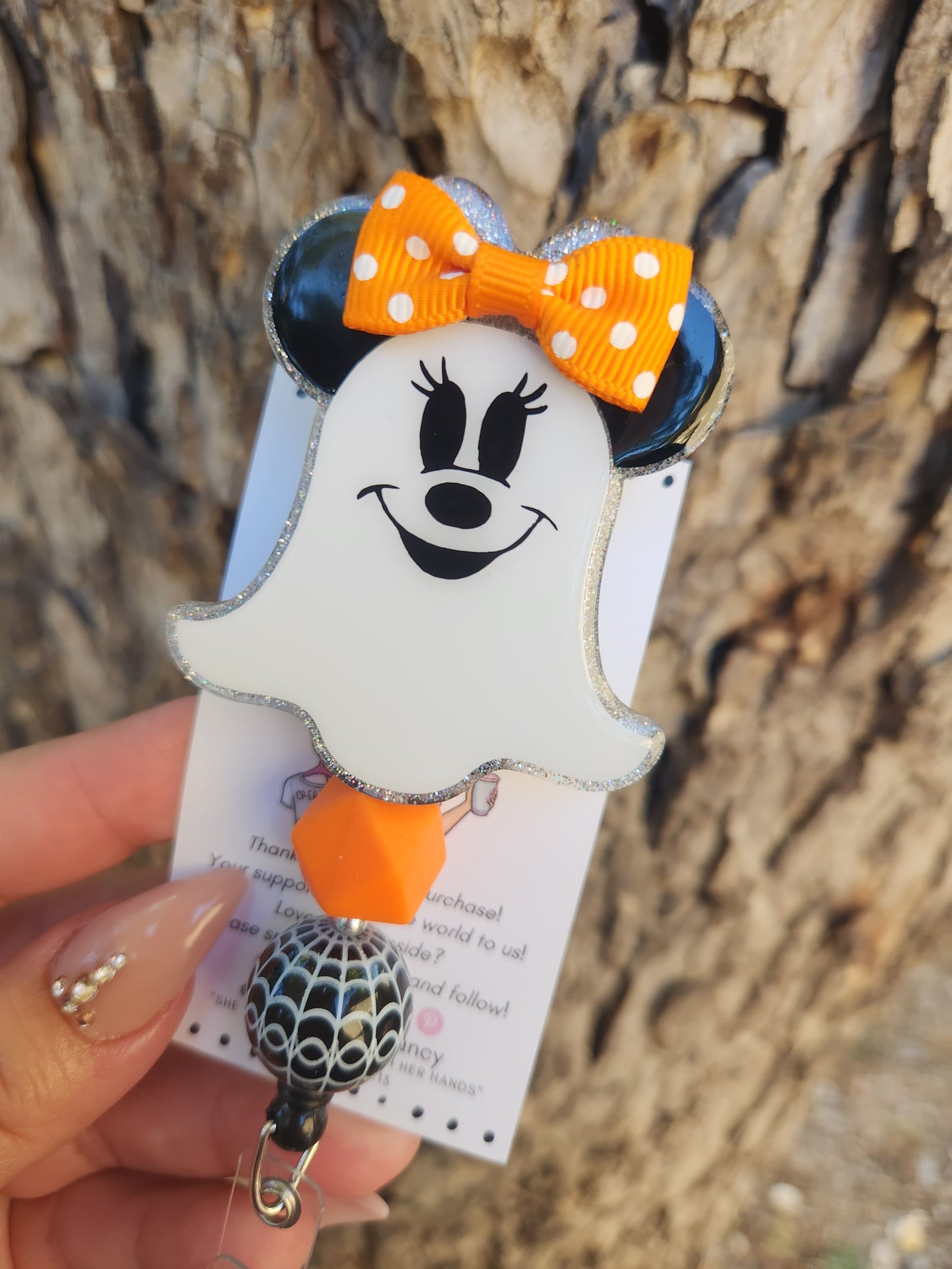 Minnie Ghost Inspired Badge Reel