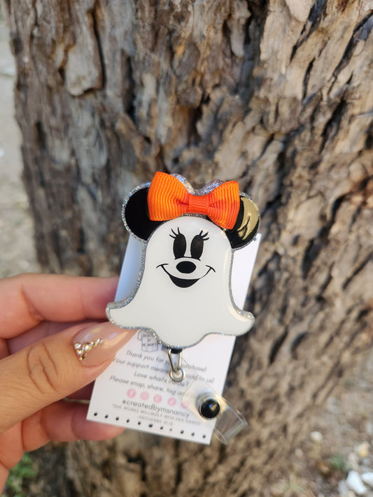 Minnie Ghost Inspired Badge Reel