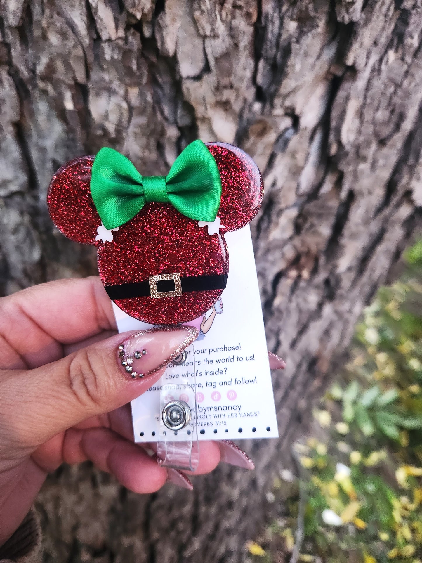 Santa Mouse Girl Badge Reel