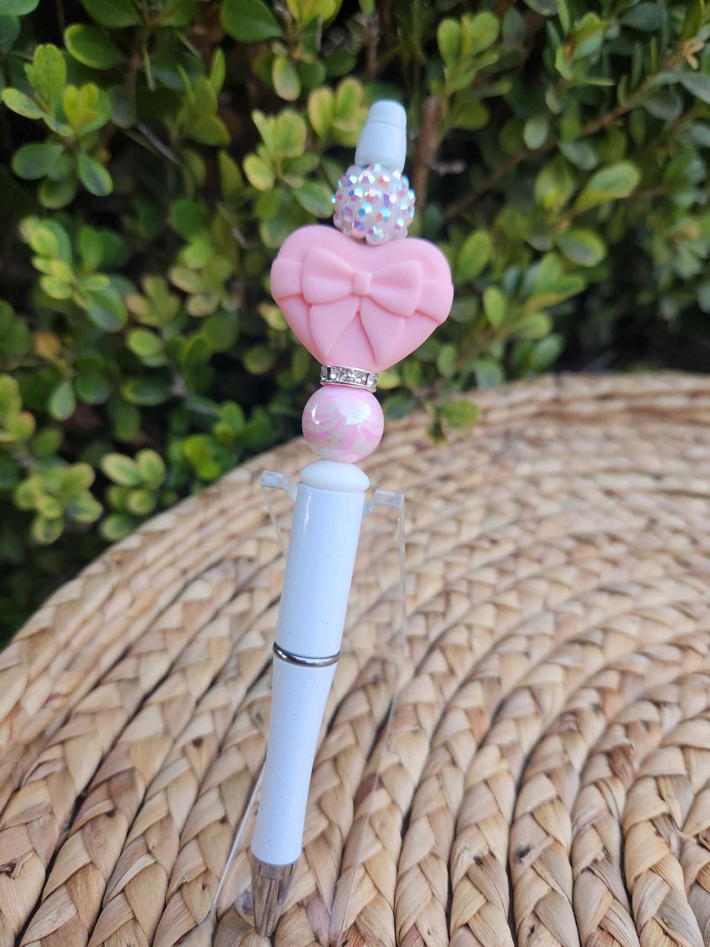 Heart with Bow Beaded Pens