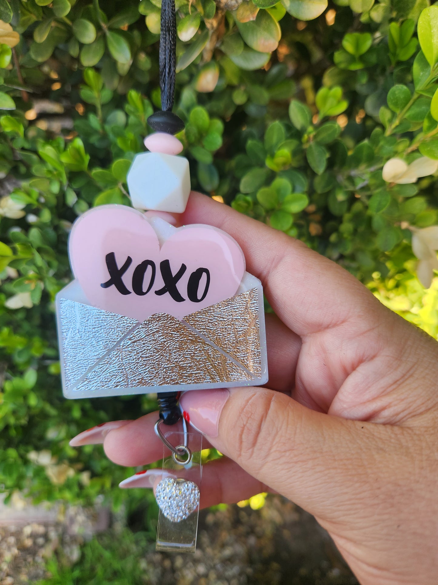 XoXo Heart Envelope Badge Reel