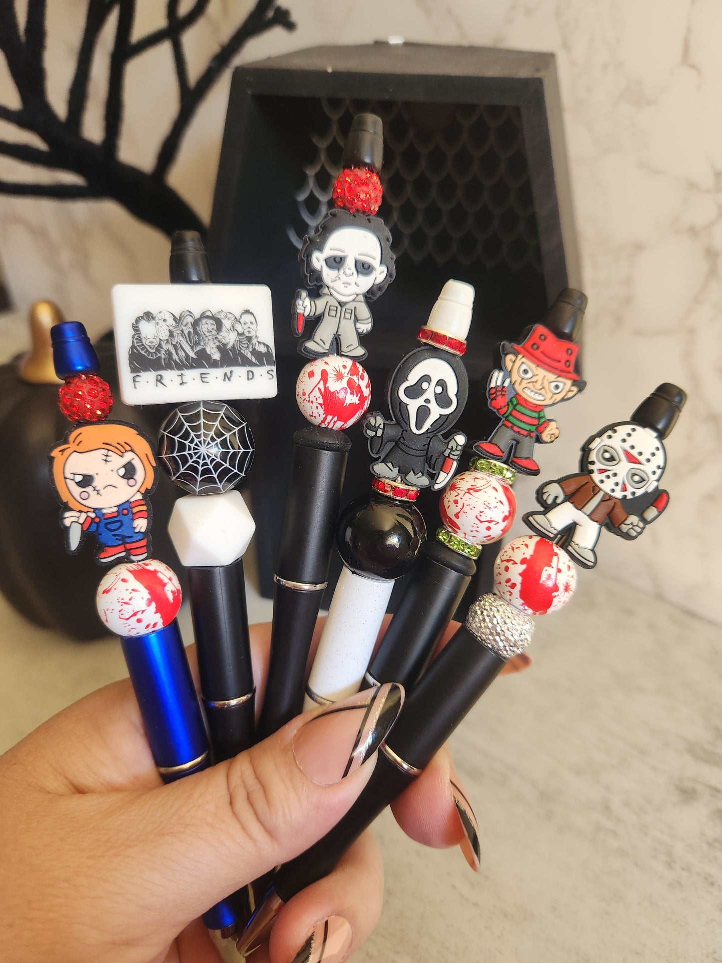 Horror Friends Beaded Pens