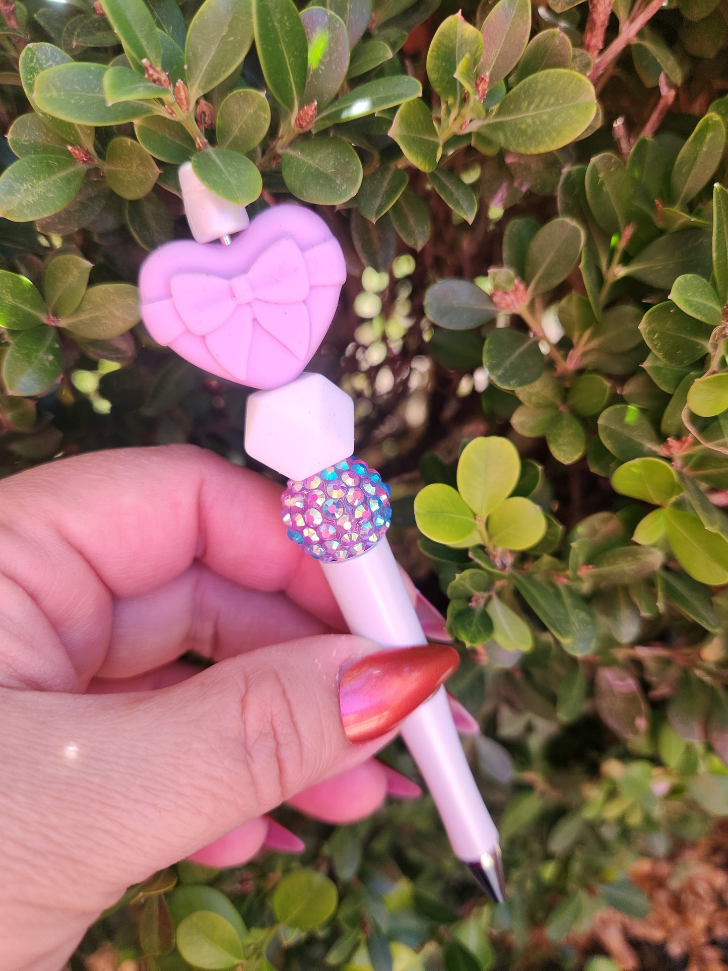 Heart with Bow Beaded Pens