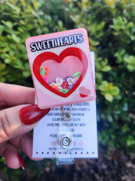 SweetHeart Shaker Box Badge Reel