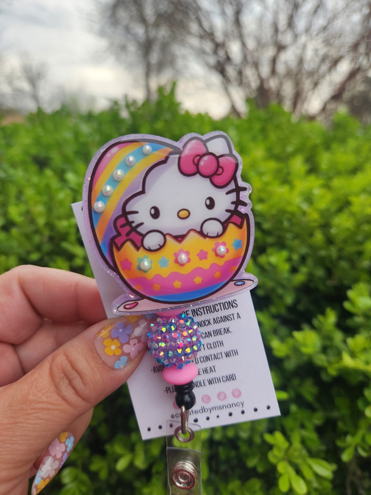 Easter Egg Kitty Badge Reel