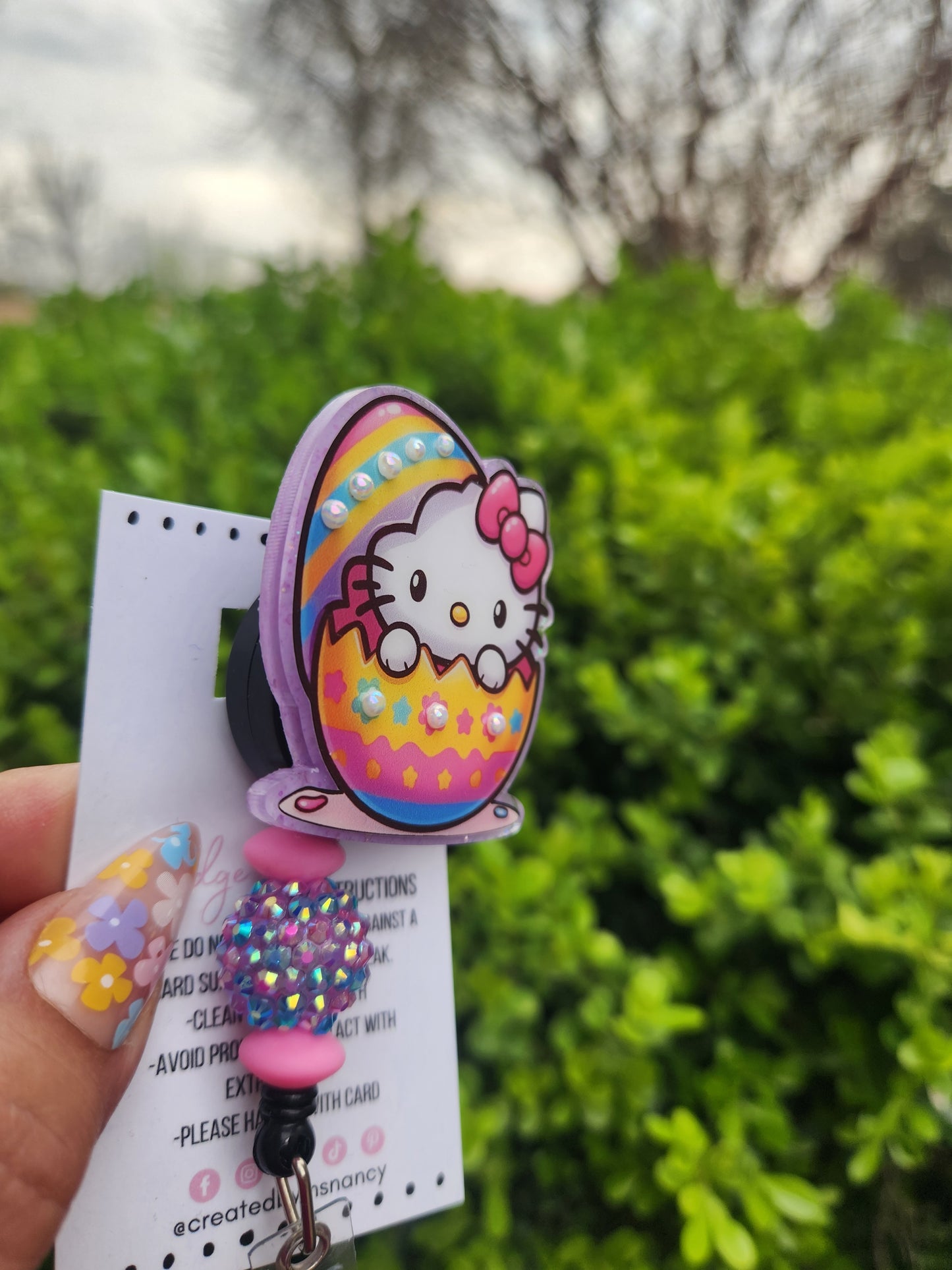 Easter Egg Kitty Badge Reel