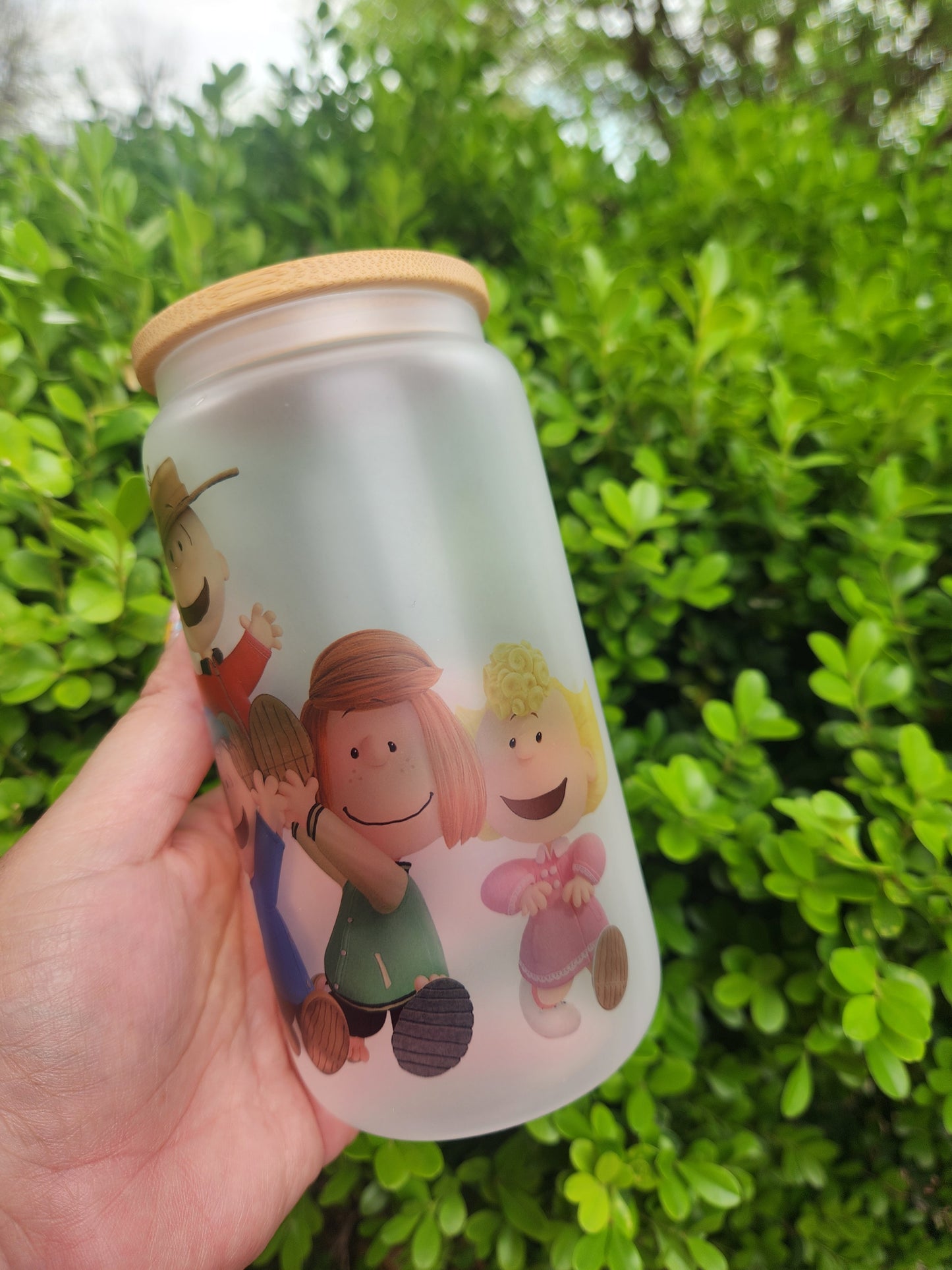 16oz Peanut Friends Frosted Glass