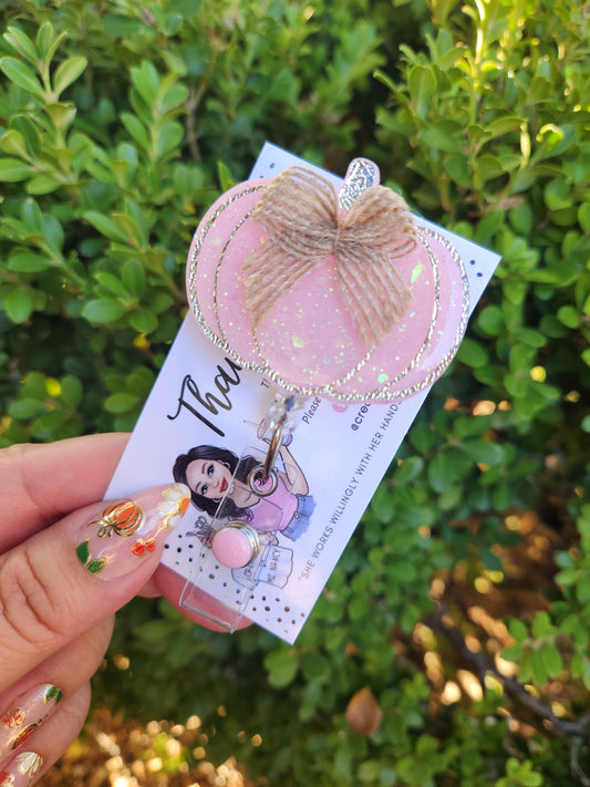 Bow Pumpkin Badge Reel