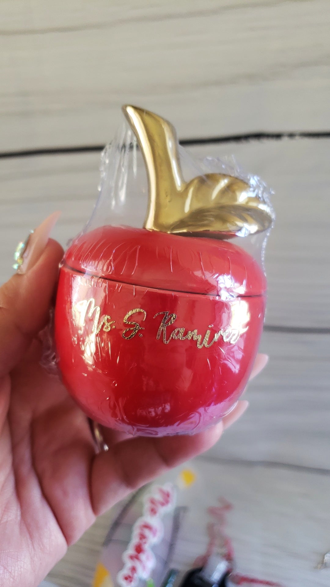 Ceramic Apple Trinket Box